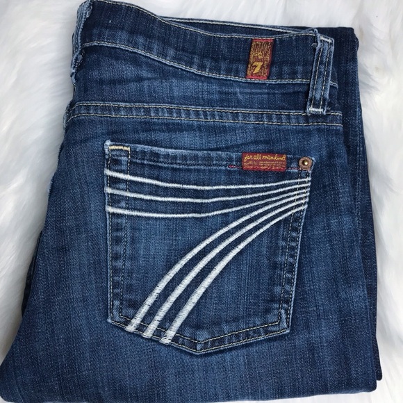 7 For All Mankind Denim - 7FAM Dojo Dark Wash Preloved Jeans Sz 28